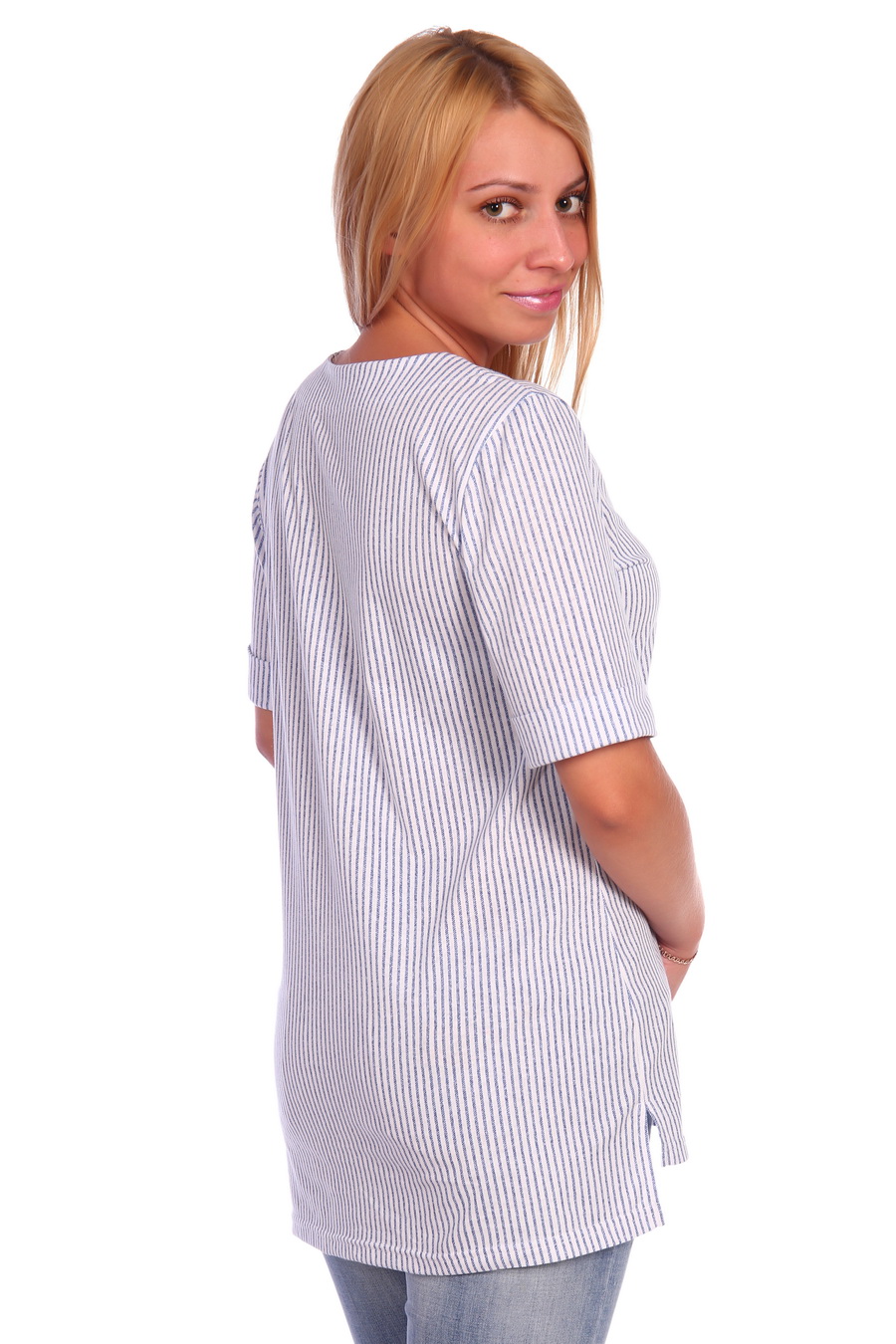 Фото товара 18295, хлопковая рубашка в полоску